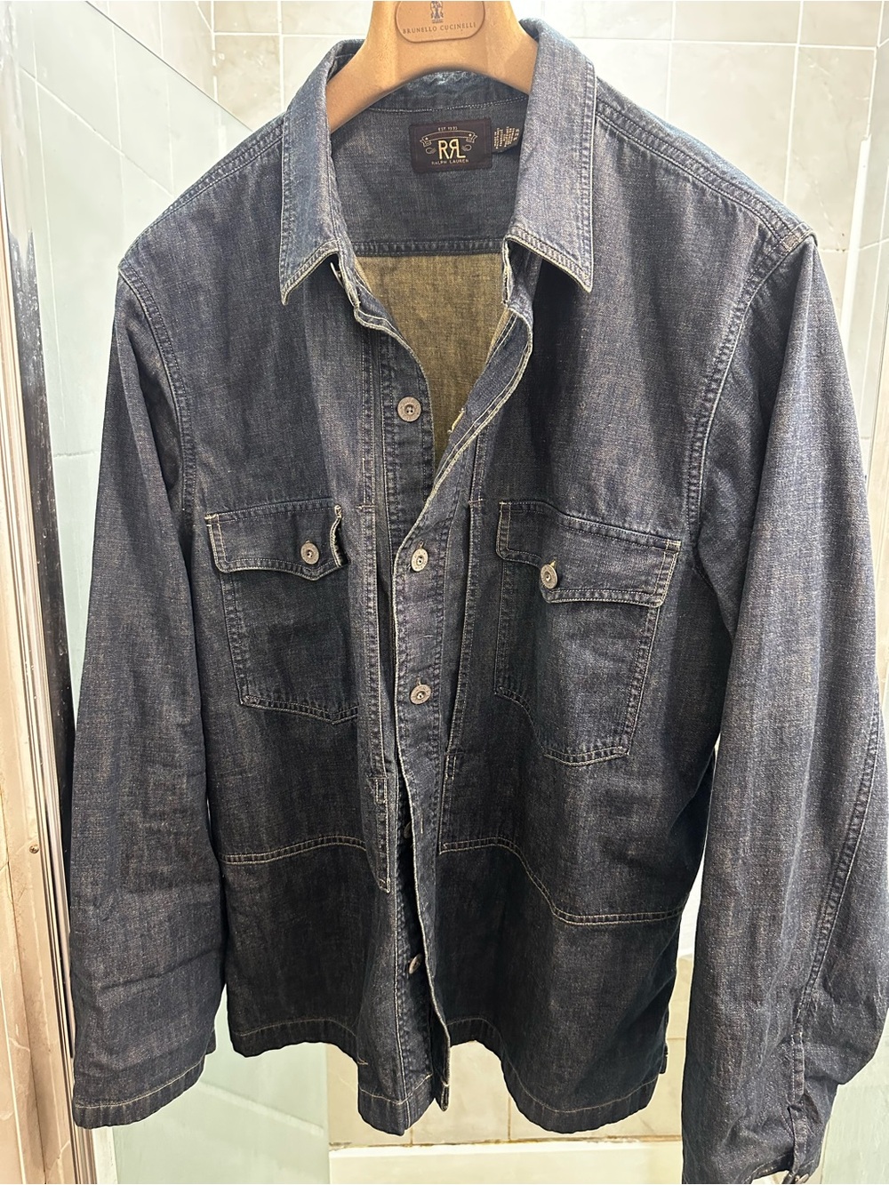 Ralph Lauren RRL Indigo Denim Overshirt Dark Wash